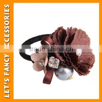 PGHD0357 Fabric jewelry fashion elastic flower crystal stone hair band for beautiful girls