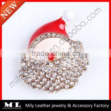 2014 new fashion christmas craft Santa Claus brooch supplier