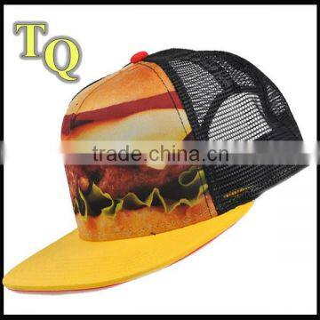 5panel foam and mesh sublimation print baseball caps in trucket hats