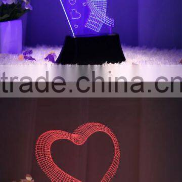 Telesthesia Acrylic + 3d Optical Illusions Led Rectangle Lighted Display Base Multi Color Changing Night Light Lamp