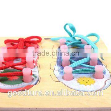 2 In 1 Games Wooden Shoes Puzzles And Tie The Shoelace photo-3