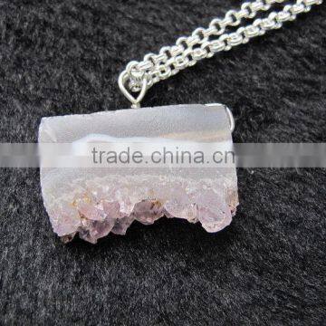 Top grade hot sell druzy necklace wonderful fashion natural crystal