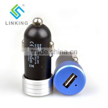 Aluminum Usb Car Charger wiht Output 5V1A For Smartphones