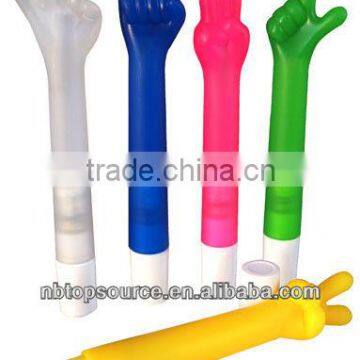 Promotional Finger Shape Ball Pen wtih Light