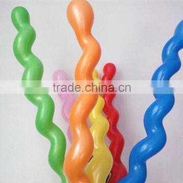 Screw shaped latex balloon , multicolor superior latex balloon for kids toys party