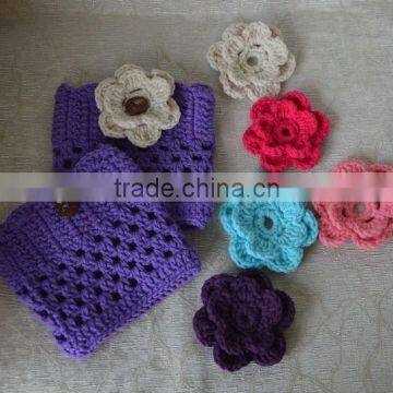 Wholesale beautiful handmade crochet trim boot socks for girls