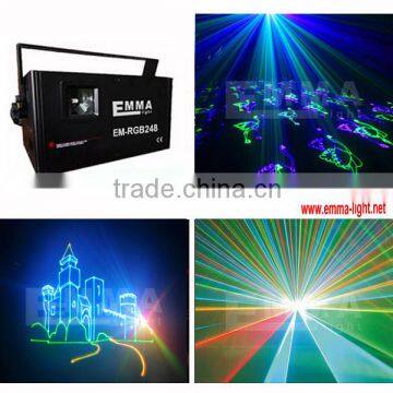 Free shipping 2w laser rgb full color 2.5w rgb laser Animation Laser Show DJ Light DMX / ILDA signal