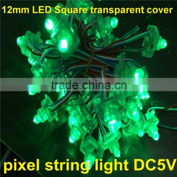 12mm pixel string rgb led pixel LED square shape transparent cover pixel string light with DC5V WS2811                        
                                                                                Supplier's Choice