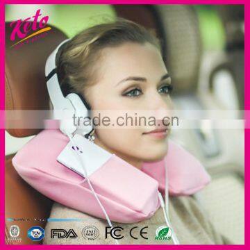 Double cotton and PVC inflatable travel U shape pillow