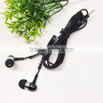 Shenzhen factory Tangle-free private label Zipper earphone headphones