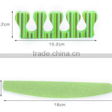 2 PCS Fresh green color finger separator nail file manicure set emery board                        
                                                                                Supplier's Choice