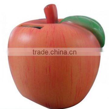 Apple shaped plastic money box, Custom Apple shaped plastic money box, Design your own plastic money box