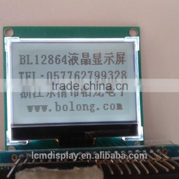 3.0v FSTN low price 128x64 graphic lcd module with white backlight