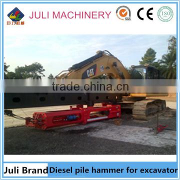 Diesel pile hammer, pile leads equipped with excavator, piling equipment for excavator