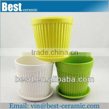 wholesale cheap ceramic flower pots with saucer