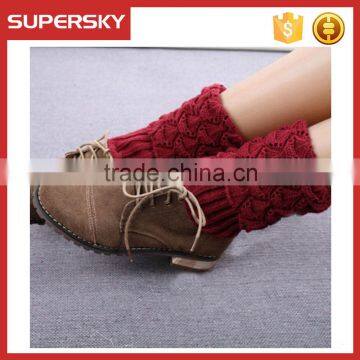 V-908 Lovely girls leg warmer hot sell knited women leg warmers wholesale open knit boot socks