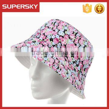 A-1558 Fashion Flower Bucket Hat Summer Beach Sun Virsor Hat Fishing Outdoor Women Cap