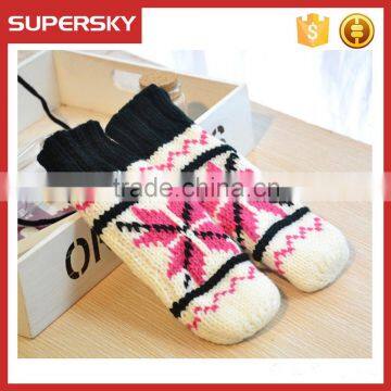 V-393 crochet knitting winter mittens gloves winter hand warmer mitten gloves knit arm warmer