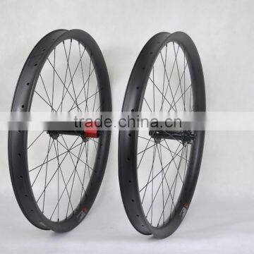 29er plus 50mm wide carbon wheels mtb wheels 32*32h chosen hub 12*197 rear with 15*150mm front hub DT champion spokes