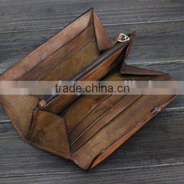 Genuine Cowhide Leather Wallet,Long Casual Wallet