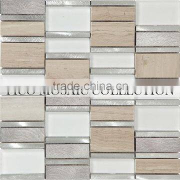 Fico GML708S,natural stone ziarat white (carrara white) marble mosaic tiles