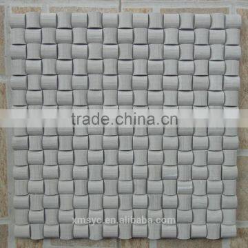 White Cream Marble Mosaic, White Woodvein Marble Mosaic, Round Marble Mosaic photo-2