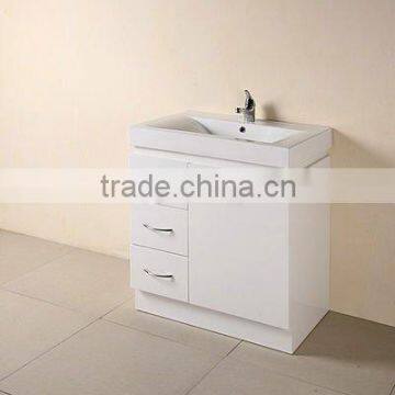 White MDF floor standing bathroom vanity