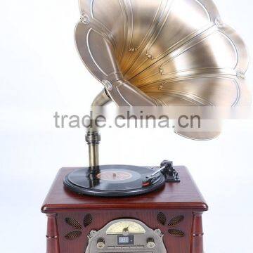 Antique Retro Wooden Gramophone With Usb Mp3 Player 2016