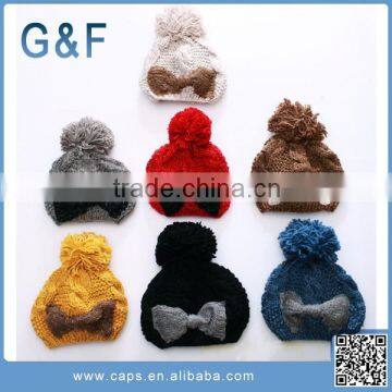 Korean Style Custom Jacquard Knitted Hat With Beard