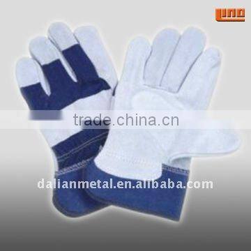 blue grain leather working gloves