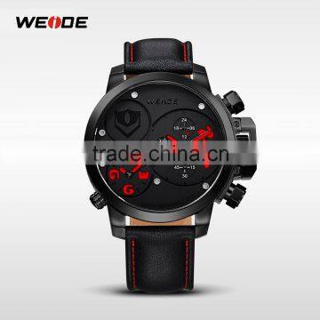 Stainless Steel Back Watch Case 316L Genuine Leather Strap Luxury Watches WEIDE WG93002  Express