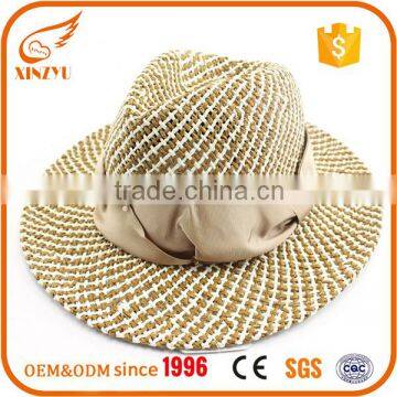 Design your own promotional paper straw hat wholesale