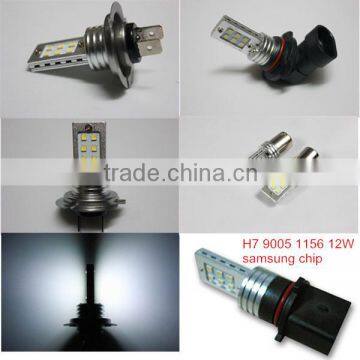 High Power LED Bulb Fog Daytime Running Light Headlight 12W samsung chip H7 H11 H3 H8 H4 1156 PY13W