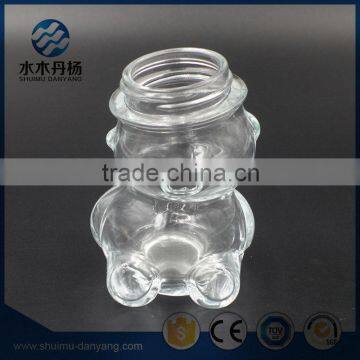 Decorative bear shape wishing gift clear bottle with cap glass bottle