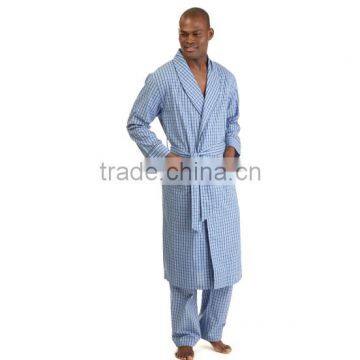 PLAID WOVEN ROBE-BLUE GRASS