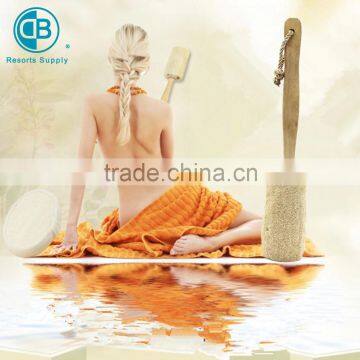 Natural LOOFAH Body Brush with Long Wooden Handle Stick Bath Shower Spa