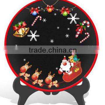 2016 beautiful Wholesale activated carbon round plate crafts christmas decoration