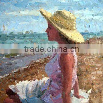 M-216 Most popular Beautiful Beach Girl Nude Oil Painting