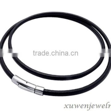 leather cord wholesale with stainless steel clasp