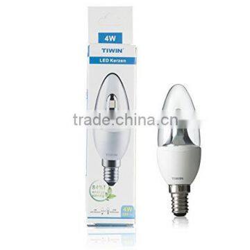 TIWIN TUV GS CE ROHS E14 300lm 4W led candle light bulb