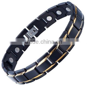 Mens Black Titanium Magnetic Bracelet