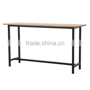 Replica Wooden Bar Table, Metal High Table