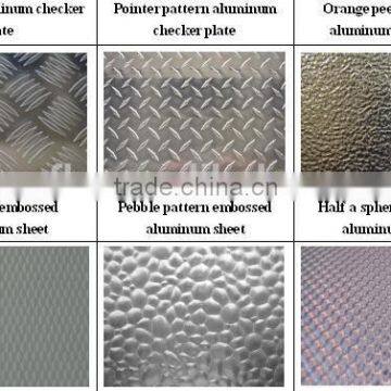 Bright surface mill finish aluminum embossed sheet