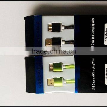 gold plated usb cable with Aluminum alloy Shell and nylon braided for NOTE3 and S5