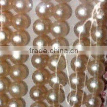 10mm pink round flat half drilled earring pearl beads