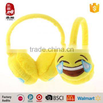 Manufacturer plush toys Crying emoji ear muff for promotion