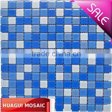 Blue decorative art crystal glass swimming pool mosaic tiles HG-420027