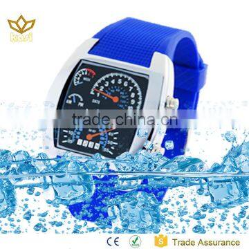 Hot selling blue silicon strap alloy watch case 50 meters water resistant women watch sport watches