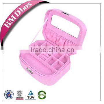 wholesale pink flocking jewellery box