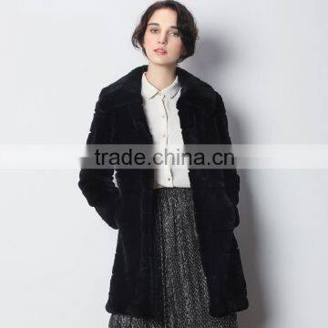 Top Grade Genuine Rex Rabbit Fur Coat for Elegant Ladies with Low Price